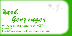 mark genzinger business card
